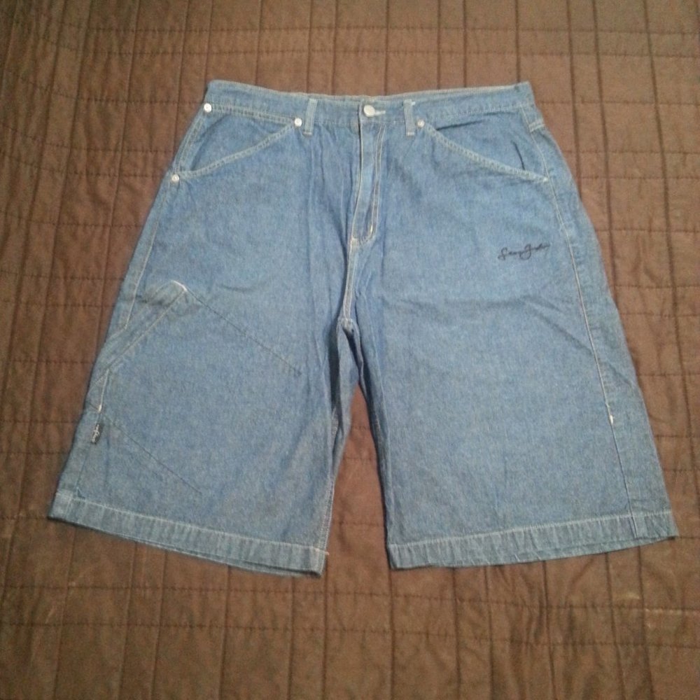 Vintage Y2K Sean John Denim Shorts(light weight) Men 36 Baggy Skater Streetwear